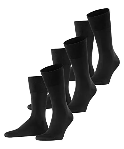 FALKE Herren Socken Tiago Multipack M – Hochwertige Fil d'Ecosse Baumwolle, Schwarz, 3 Paar - Herrensocken aus nachhaltiger Fil d'Écosse Baumwolle für exzellentes Tragegefühl. Rutschfeste Sohlenfunktion und flache Zehennaht für Komfort im Business und Freizeit.
