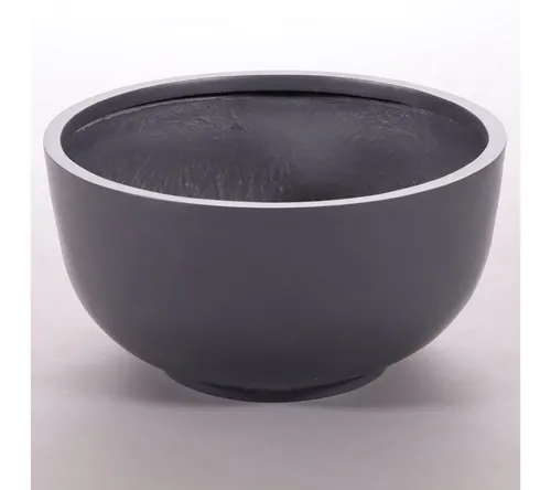 Elegant Einrichten Pflanzkübel Fiberglas Schale rund D50xH25cm anthrazit-metallic - Robuster Pflanzkübel aus handgefertigtem Fiberglas, ideal für Innen- und Außenbereich. UV-beständig, wasserdicht und pflegeleicht – für langlebige Gestaltung Ihrer Pflanzen.