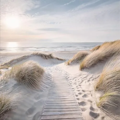 artissimo Glasbild 30x30cm Dünen-Landschaft - Stilvolles Glasbild in 30x30cm, ideal für Indoor-Dekoration. Bringt das beruhigende Motiv einer Dünen-Landschaft in Ihr Zuhause und sorgt für eine harmonische Atmosphäre.