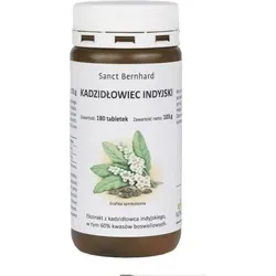 Kräuterhaus Sanct Bernhard Kadzid?owiec Indyjski 180 Tabletten - Diät-Produkt mit 400 mg Weihrauchextrakt pro Tablette, reich an Boswelliasäuren für die Unterstützung von Gelenken und Wohlbefinden.