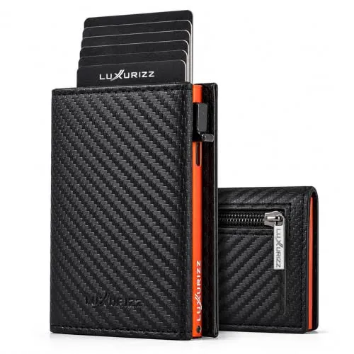 Luxurizz Slim Wallet mit RFID-Schutz in orange von Luxurizz