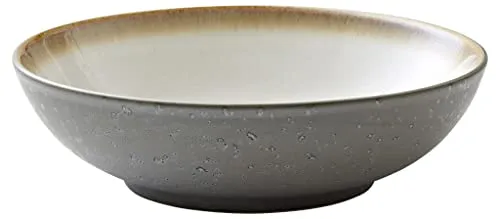 Bitz Salatschüssel Salatbowl grau/creme 24 cm - Rührschüssel aus Steinzeug mit einzigartiger Reaktivglasur, die jedes Stück zum Unikat macht. Ideal für Salate und Suppen, vereint modernes Skandi-Design mit Funktionalität.