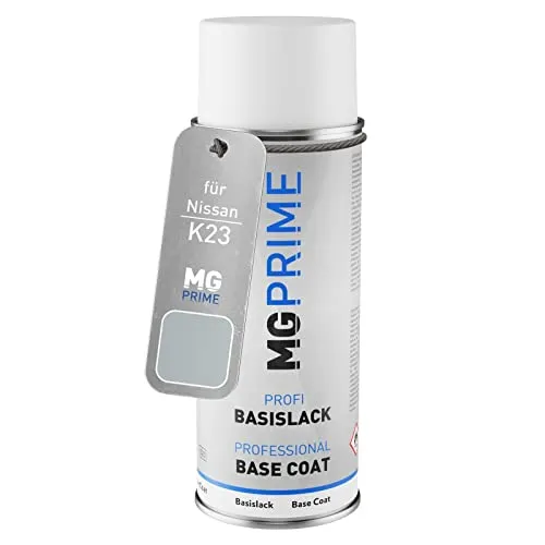 MG PRIME Autolack Spraydose für Nissan K23 Brilliant Silver Metallic/Astral Silber Metallic Basislack Sprühdose 400ml