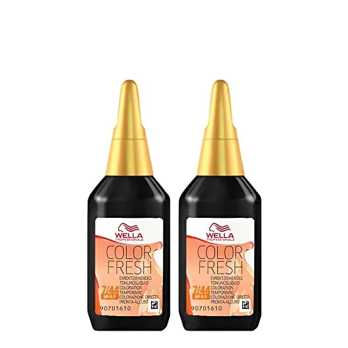 Wella Color Fresh Hair Toner 75ml - 7/44 Medium Blonde/Intense Red 2 x