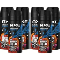 Axe Bodyspray Skateboard & Fresh Rose 150 ml, 6er Pack - Deos mit einzigartigem Duft, erfrischend und ohne Aluminiumsalze! Ideal für den aktiven Lifestyle und immer griffbereit in der praktischen Großpackung.