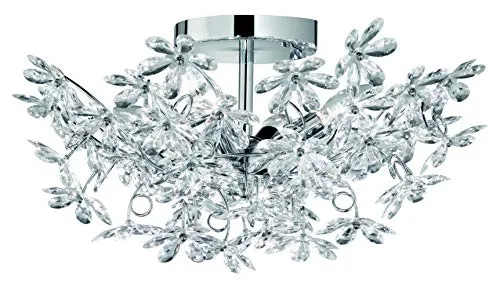Reality Leuchten R60014017 Flower Deckenleuchte - Moderne Deckenleuchte aus Metall in Chrom mit individuellen Acrylblüten, ideal für kreative Raumgestaltungen und stimmungsvolles Licht.