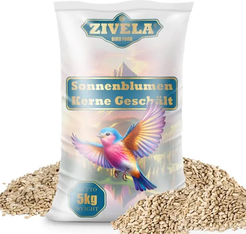 5kg Sonnenblumenkerne Geschält | Ideal für Jungtier | Wildvogelfutter Ganzjährig | 5kg Sonnenblumenkerne ohne Schale Streufutter Vogelfutter Wildvögel