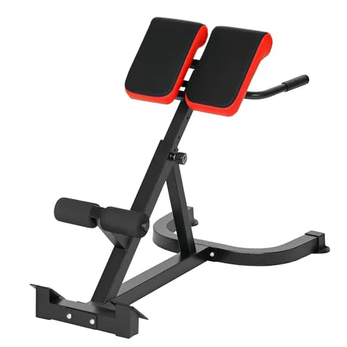 SPORTNOW Hyperextension Rückentrainer für Zuhause, Höhenverstellbar mit Beinfixierung und Haltegriffen