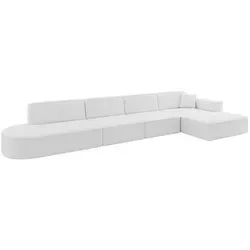 Altdecor Ecksofa, Weiß, Textil, 5-Sitzer, 412x165 cm, Wohnzimmer, Sofas & Couches, Wohnlandschaften, Ecksofas