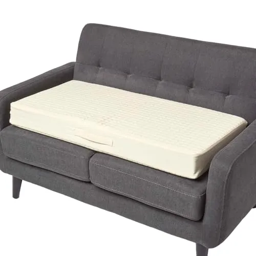 Produktbild Homescapes Feste Sofa-Auflage 100x50 cm Creme – Bequemes Sitzkissen mit orthopädischem Schaumstoff