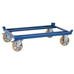 Fetra Paletten-Fahrgestell 22851 - Robustes Palettenfahrgestell mit einer Tragkraft von 1050 kg, ideal für Europaletten und Gitterboxen. Made in Germany und mit langlebigen PU-Rollen ausgestattet.