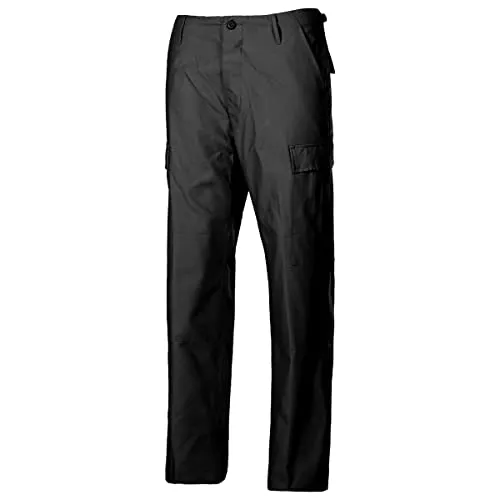 MFH Herren US BDU Reinforced Kampfhose Schwarz Größe L - Robuste Kampfhose für Herren, ideal für Jagdsport, mit verstärkten Knien und verstellbarer Taille für optimalen Komfort und Haltbarkeit.
