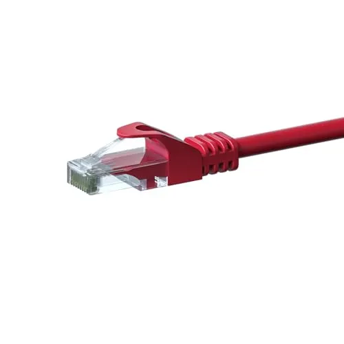 Danicom CAT 6 Netzwerkkabel U/UTP - 0,50 Meter - Rot - CCA, POE, Ethernet, LAN, Patchkabel, Datenkabel, RJ45 - für Serverschränke, Switches, Router, Modems!