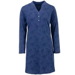 zeitlos Nachthemd Nachthemd Langarm - großer Blumendruck blau L