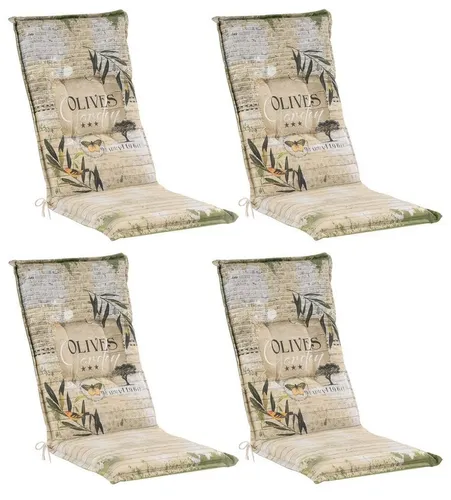 GO-DE Hochlehnerauflage GARDOLI 4er Set, Beige-Grün von GO-DE