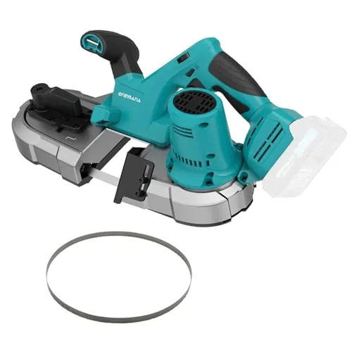 Akku-Bandsäge, 20V bürstenlose tragbare Bandsäge, 6,35 cm Schnitttiefe Metallbandsäge, 6-Gang-Bandsäge zum Schneiden von Metall, Holz, Rohren und Leitungen (nur Werkzeug)