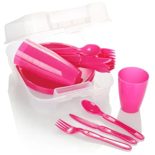 com-four® 31-teiliges Outdoor Geschirrset für 6 Personen