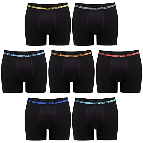 HAPPY SHORTS Trunk Jersey Uni (7-St) - Boxershorts im praktischen 7er-Set von Happy Shorts, mit nahtlosem Gesäßbereich für höchsten Tragekomfort und breitem Bund für optimalen Halt.