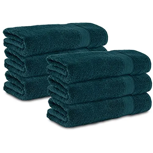 Komfortec 6er Duschtücher Set 70x140 cm aus 100% Baumwolle - Frottiertuch Set aus 100% Baumwolle, extrem saugfähig mit 470g/m², hautsympathisch und flauschig für optimalen Wohlfühl-Komfort. Schadstoffgeprüft nach Öko-Tex Standard 100.