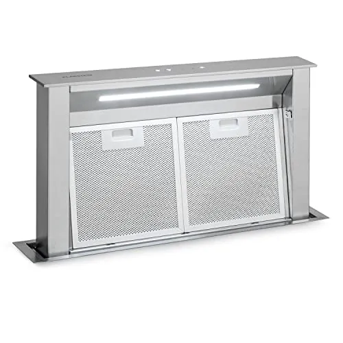 Klarstein Downdraft-Dunstabzugshaube, Versenkbare Abzugshaube, Leise Dunstabzugshauben mit Filter, Dunstabzugshaube 60cm, Umluft/Abluft Dunsthaube mit 10 Stufen, Dunstabzug 576 m³/h Luftstrom