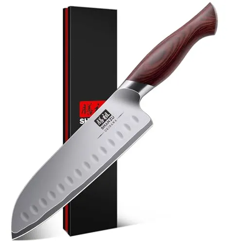 SHAN ZU Profi Santoku Messer 18cm in silber von SHAN ZU