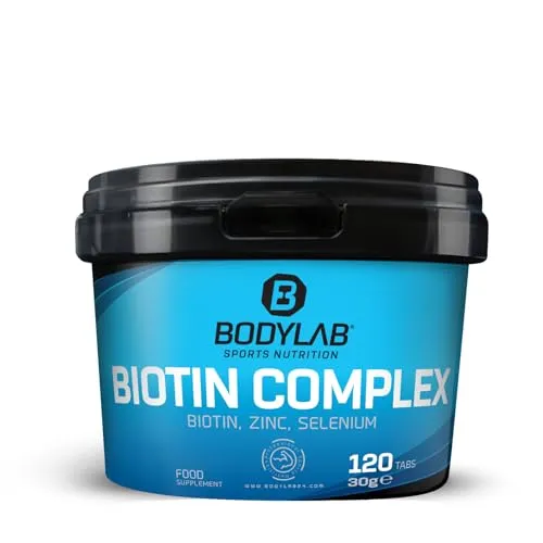 Bodylab24 Biotin Complex 120 Tablette, optimale Kombination aus dem B-Vitamin Biotin und den Mineralstoffen Zink und Selen, enthält 120 Tagesdosen in praktischer Tablettenform