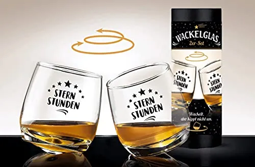 Steinnacher Gilde Wackelglas 2 er Set Sternstunden in Geschenkebox H 8 cm x 7,50cm