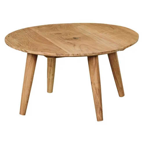 möbelando Couchtisch Couchtisch BOHA Massivholz Akazie, Wohnzimmertisch rund Ø75 x 40 cm, 75 x 40 x 75 cm (B/H/L)