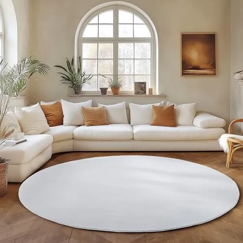 SIMPEX Runder Teppich Weiß 200 cm von SIMPEX