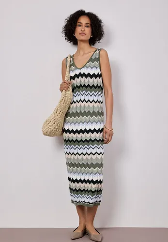 Street One Damen Midi-Kleid Zick-Zack-Muster in grün von Street One