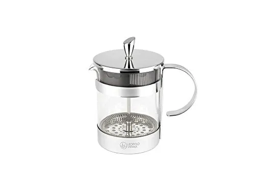 Leopold-Vienna Kaffeebereiter Luxe LV01536 - Zubehör zur Kaffee- u. Teezubereitung, stilvolle French Press aus Glas und verchromtem Metall, für perfekten Kaffeegenuss in 5 Tassen, spülmaschinengeeignet und pflegeleicht.