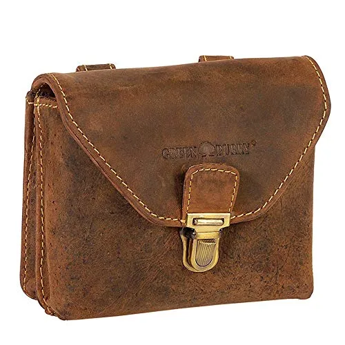 Greenburry Vintage Gürteltasche aus Leder – Sattelbraun - Gürteltasche aus hochwertigem Leder, ideal für stilvolle Aufbewahrung und praktische Nutzung, Maße: 15,5x6x14cm.