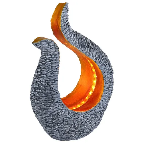 LED Solar Lampe GRAU GOLD - Stein Optik Skulptur für Garten und Balkon - Lampen für Außenbereiche, beeindruckende Steinoptik in grau und gold, spritzwassergeschützt und mit 6-8 Stunden Leuchtdauer, ideal für stimmungsvolle Akzente im Garten.