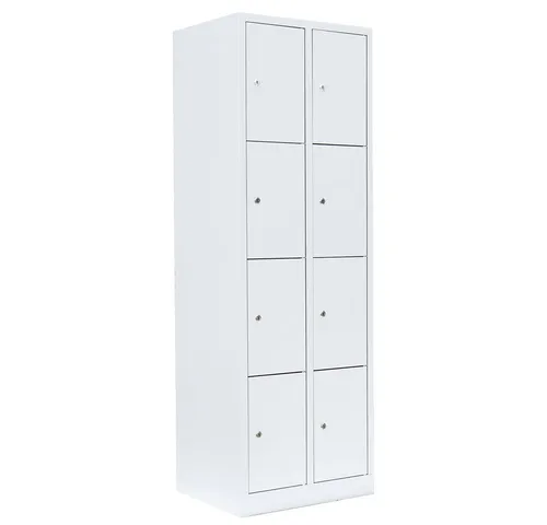 Steelboxx Fächerschrank - 8 Fächer, 2 Abteile - Komplett verschweißt und montagefrei - Robuster Schließfachschrank mit 8 Fächern, ideal für Umkleiden und Sozialräume. Langlebige Stahlkonstruktion, einzeln verschließbare Fächer und sofort einsatzbereit.