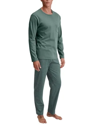 CALIDA Relax Comfy Pyjama für Herren – Lang und Bequem - Bequemer Herrenpyjama aus 100% dicker Baumwolle, ideal für entspannte Nächte. Der stoffüberzogene Gummibund sorgt für zusätzlichen Komfort, während der lockere Schnitt optimale Bewegungsfreiheit bietet.