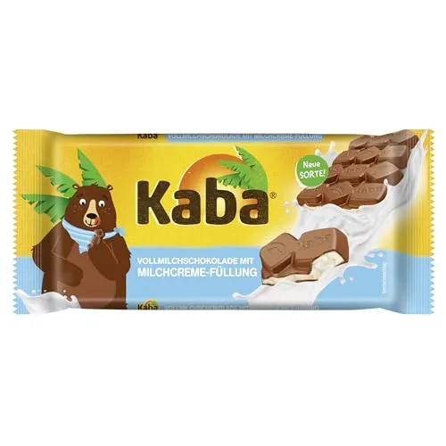 Kaba Vollmilchschokolade mit Milchcreme, gefüllte Schokoladentafel, 90g Tafel, zartschmelzende Schokolade mit leichter Milchcreme mit original Kaba-Geschmack