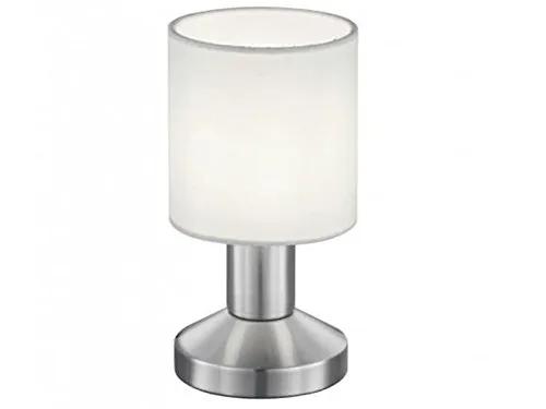 Kleine Tischleuchte mit Touchfunktion, Stoffschirm Weiß, 18cm - Tischlampe mit dimmbarer Touchfunktion, austauschbarem E14 LED-Leuchtmittel und modernem Stoffschirm - ideal für gemütliche Lichtakzente.