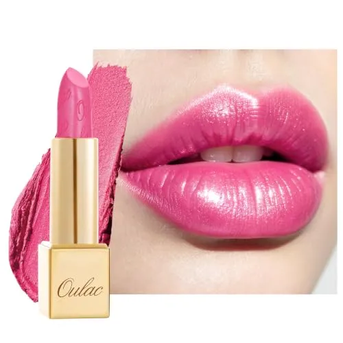 OULAC Lippenstift Metallic Glanz Finish, Kein Körniges Gefühl Lipstick mit Langanhaltend Feuchtigkeitsspendende und Wasserdicht, Vegan, 4.3g, (17) Sweet Lolita