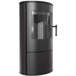 Kratki Kaminofen Rollo Ø 150 | 7 kW - Kaminofen mit Klapptür, massive Kesselstahlkonstruktion und wärmespeicherndem TERMOTEC-Brennraum. Ideal für effizientes Heizen dank Nachverbrennung und Dreifachluftsystem.