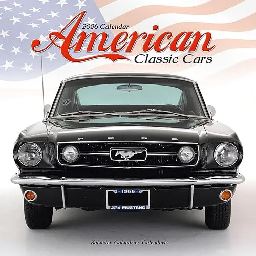 American Classic Cars Calendar 2026 Square Car Wall Calendar - 16 Month