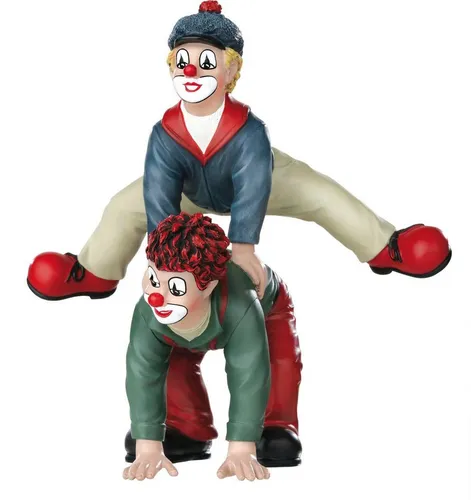 Gildeclowns Sammelfigur Clown Dekofigur - Der Bocksprung - Sammelfigur aus hochwertigem Kunstharz, handbemalt und ideal als fröhliche Deko für Wohnzimmer oder Kinderzimmer. Bringt Freude und erinnert an unbeschwerte Kindheitstage.