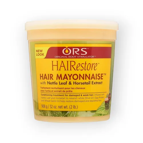 ORS Haarpomade Hair Mayonnaise - Haarbehandlung für alle Haartypen, revitalisiert und repariert geschädigtes Haar mit Olivenöl und Eiweiß für mehr Glanz und Elastizität.