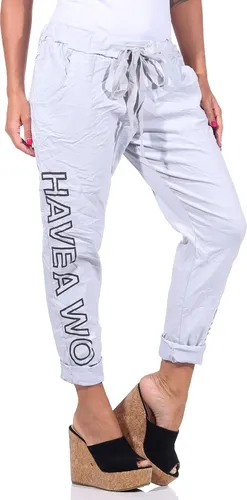 Mississhop Damen Boyfriend Sweatpants mit Textprint