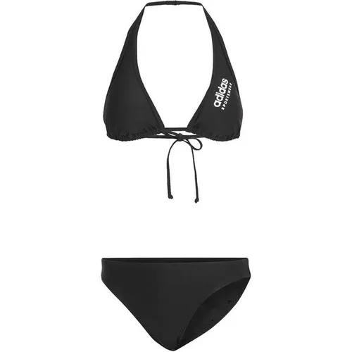 adidas Damen Halterneck Bikini Einteiliger Badeanzug, Black, S - Bikini aus chlorresistentem Infinitex Fitness Eco Material, gefertigt aus 78 % recyceltem Nylon; mit verstellbaren Trägern für optimalen Halt und Komfort.