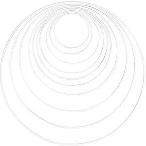 Rayher Metallring 25213102, weiß, 10 Größen sortiert, beschichtet, 10 Stück