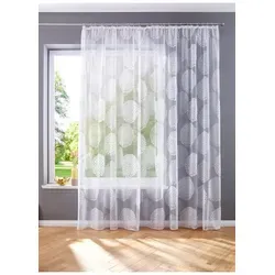 Gardinenbox Bogenstore (1 St), Kräuselband, transparent, Store Jacquard Fabio Kräuselband Transparent Voile 13143 weiß 300 cm x 145 cm