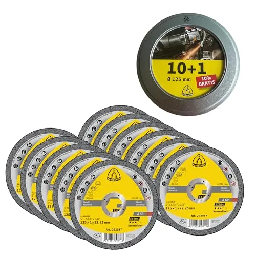 Klingspor Kronenflex A 60 Extra Trennscheiben 125 x 1 x 22,23 mm gerade für Metall Universal 311505 | 11 Stück in Aktionsdose