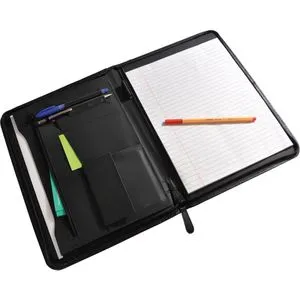 Monolith Schreibmappe 2870 Kunstleder, schwarz, A4, mit Tabletfach 12'' und Reißverschluss