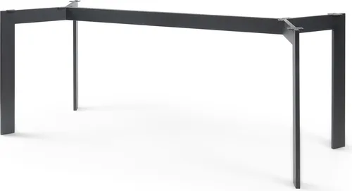 Tischgestell 'Verg' Stahl höhenverstellbar 120 x 70 cm Schwarz - Höhenverstellbares Tischgestell aus pulverbeschichtetem Stahl für individuelle Möbelgestaltung. Robuste Konstruktion, ideal für Schreibtische und Esstische. Justierbare Stellschrauben ermöglichen Anpassungen an unebene Böden.