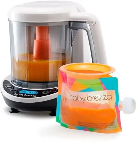 Baby Brezza Babynahrungszubereiter - Babynahrungszubereiter mit 3-in-1 Funktionalität, 400 W Leistung und 4 rostfreien Klingen für präzises Zerkleinern. Ideal für gesunde Babyernährung!